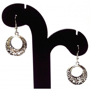 Silver Oxidized Earring Jhumka Jhumki Ethnic Jewelry Hook Drop Dangle Long EA250